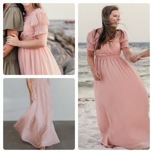 Baltic Born Harper Smocked Light Pink Maxi Dress
